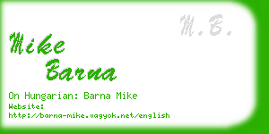 mike barna business card
